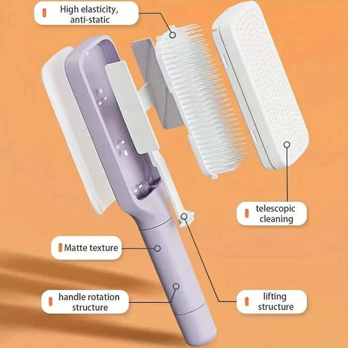 4 In 1 Self Cleaning Hair Brush Comb