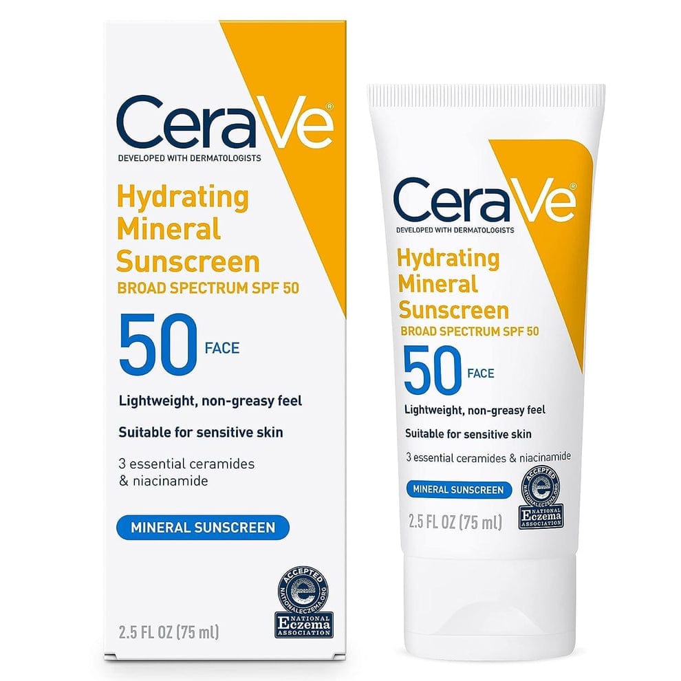 Cerave Hydrating Mineral Sunscreen | Broad Spectrum Spf 50